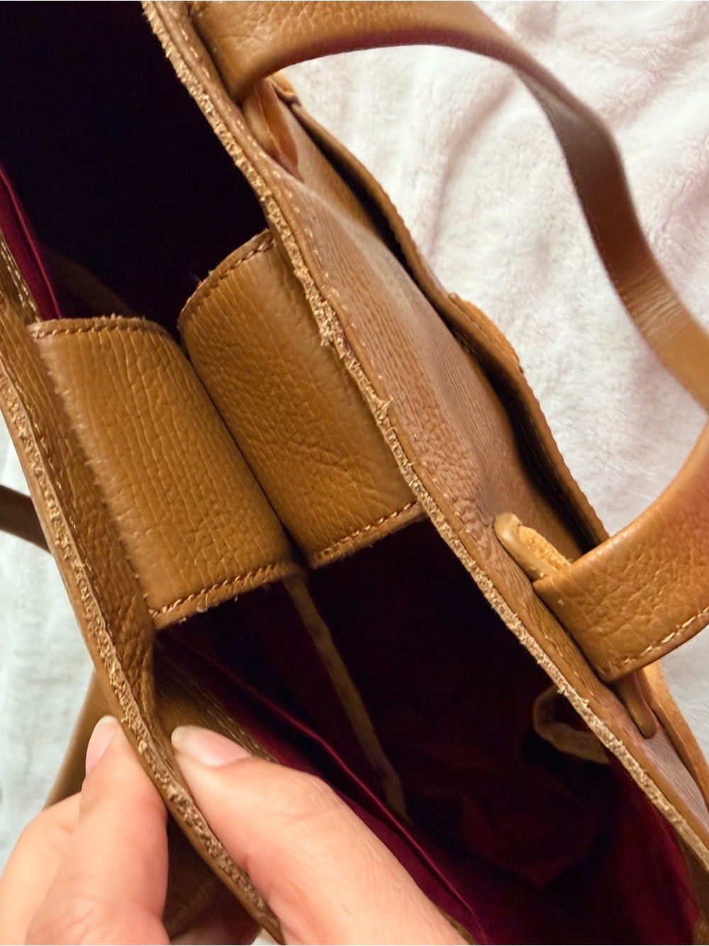 Hammitt Otis Tan Leather Tote with Suede Trim Work Travel Tote Bag - Picture 9 of 16